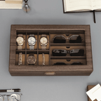 Boite à Montres et Lunettes En Bois