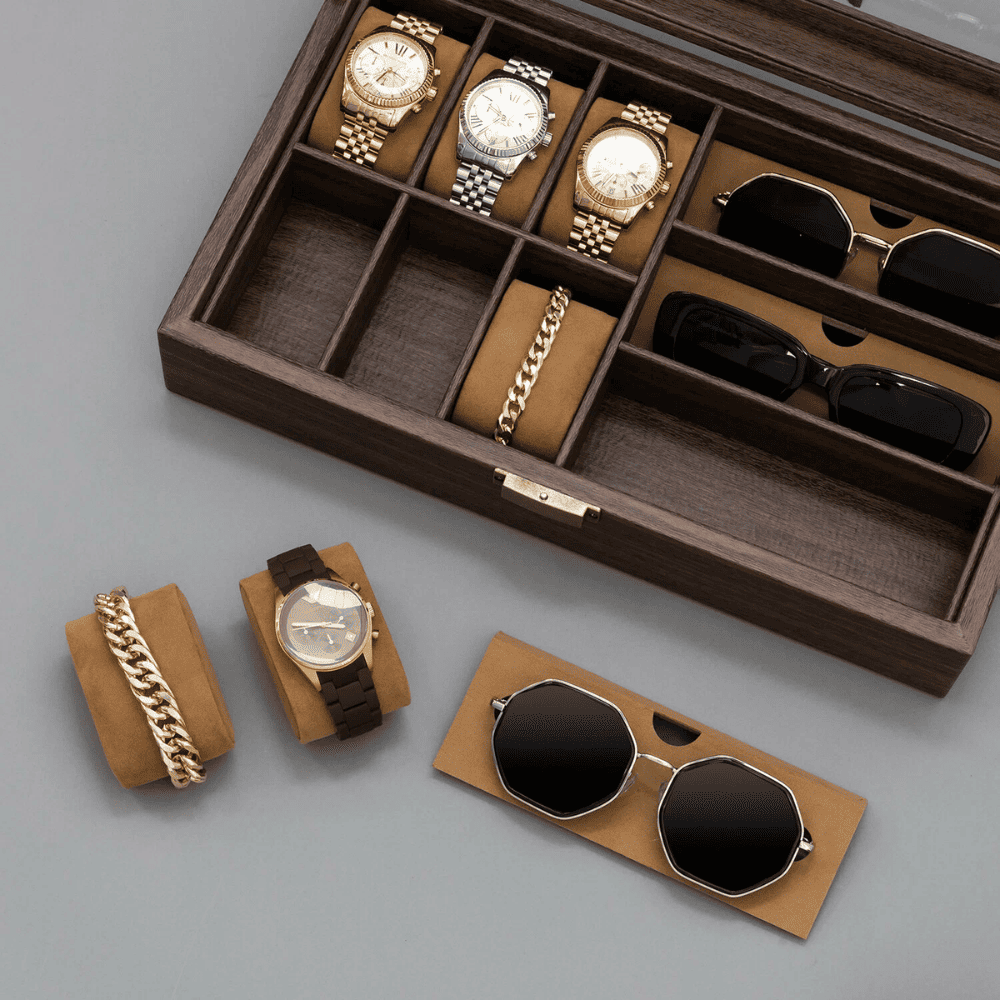 Boite à Montres et Lunettes En Bois