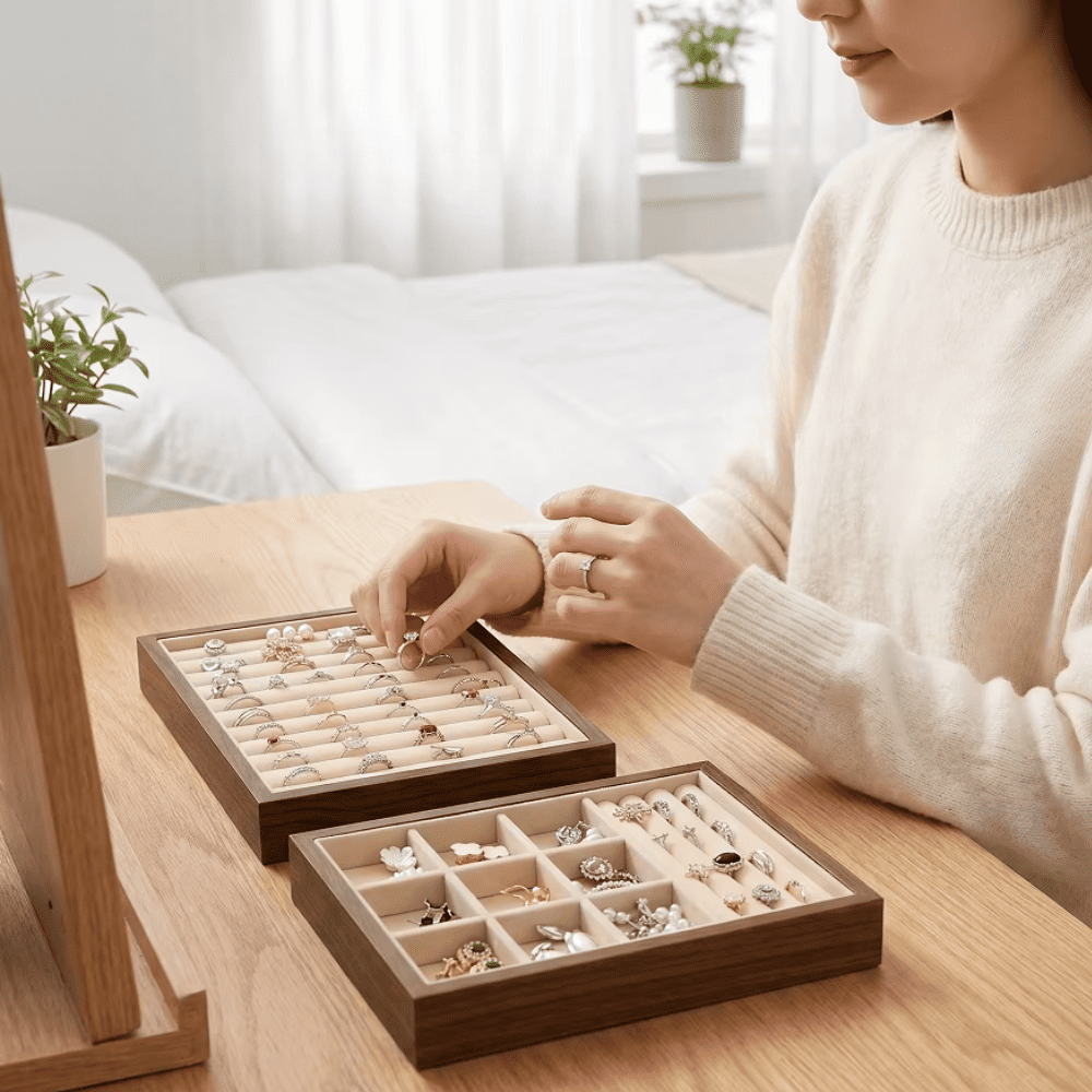 Plateaux à Bijoux De Tiroirs En Bois