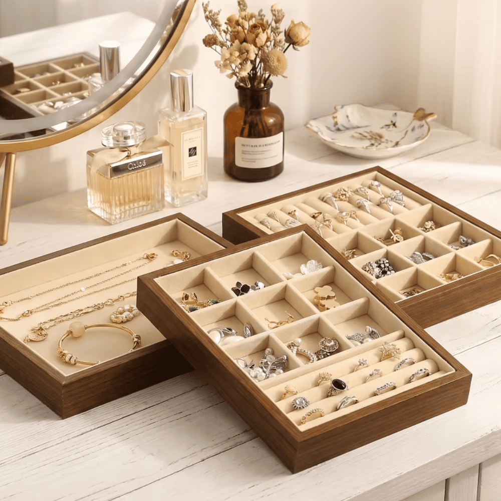 Plateaux à Bijoux De Tiroirs En Bois