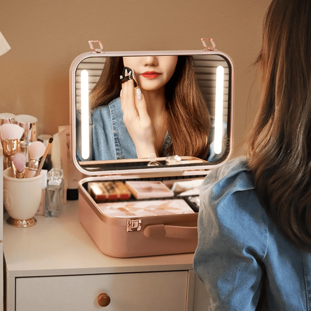 Makeup Bag En Inox - Miroir LED