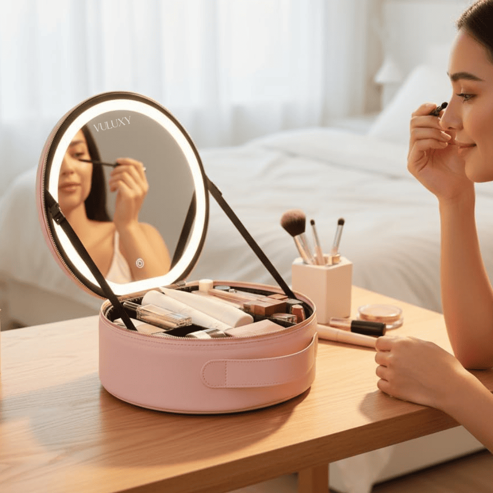 Makeup Bag Rond - Miroir LED