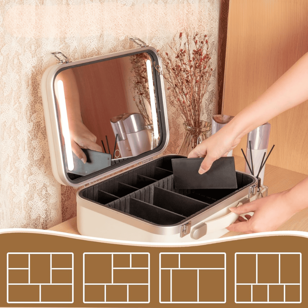 Makeup Bag En Inox - Miroir LED