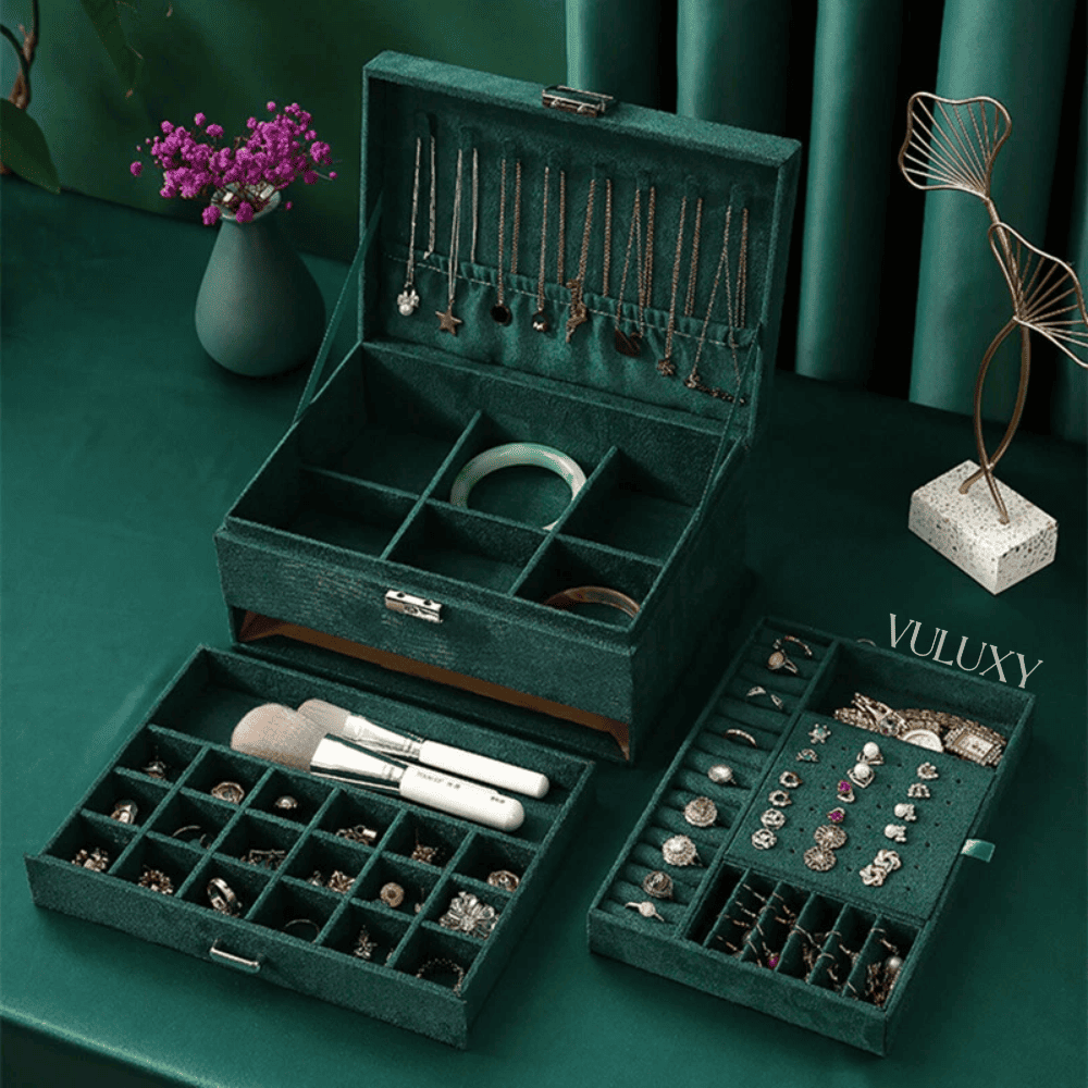 Boîte à Bijoux Luxe En Velours