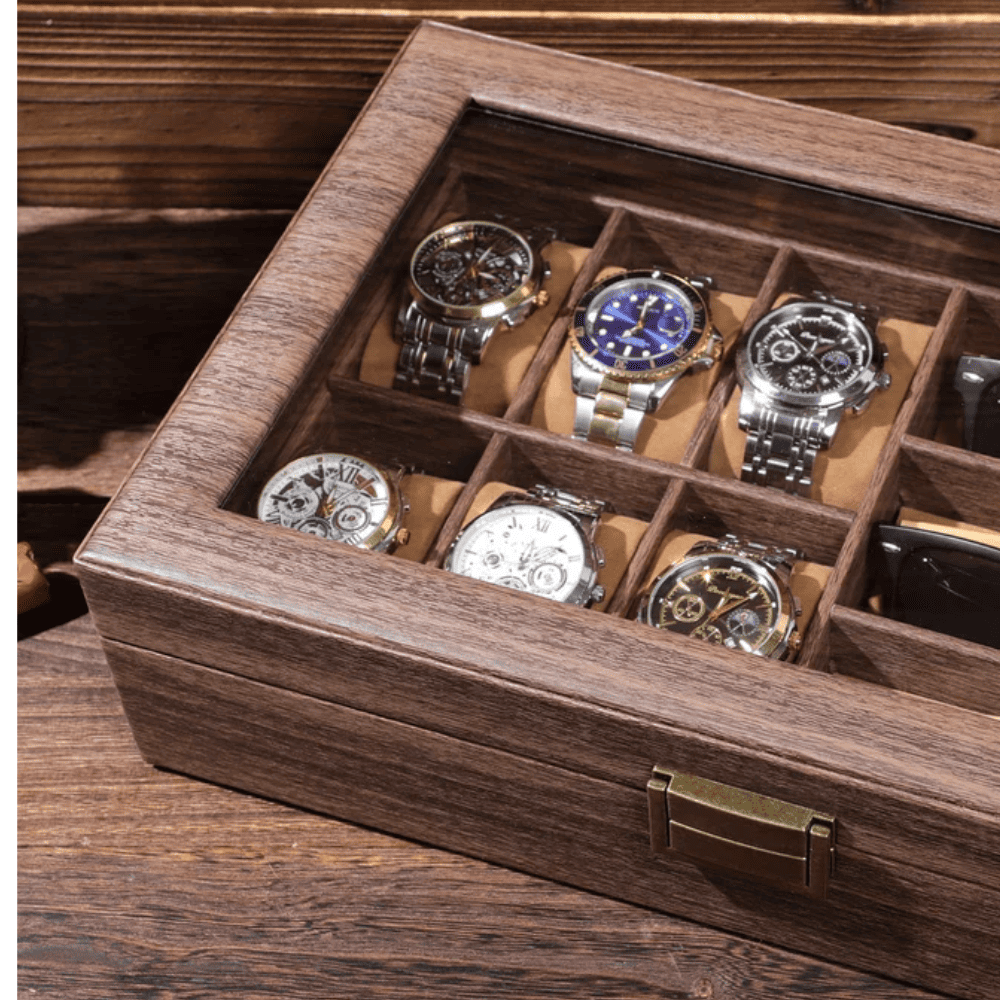 Boite à Montres et Lunettes En Bois