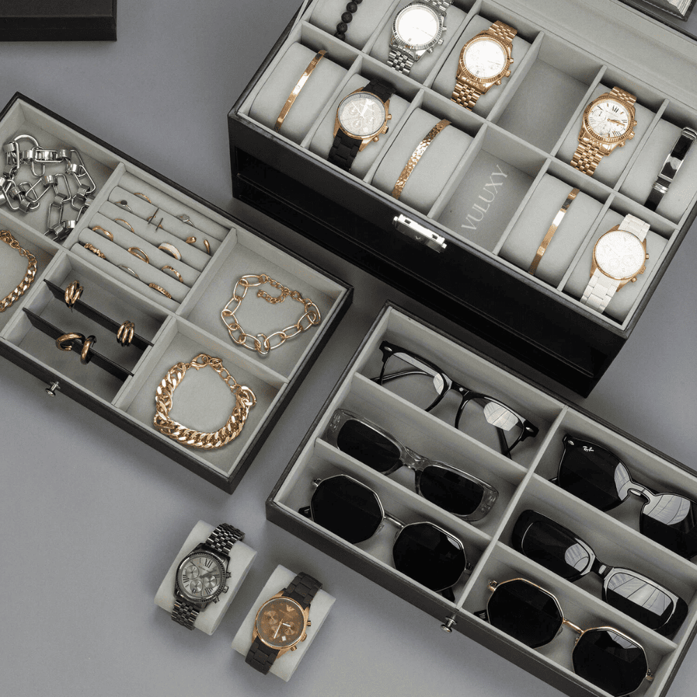 Grande Boîte de Présentation Pour Montres, Lunettes et Accessoires