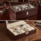 Coffret De Luxe Pour Montres Avec Motif Peau De Crocodile