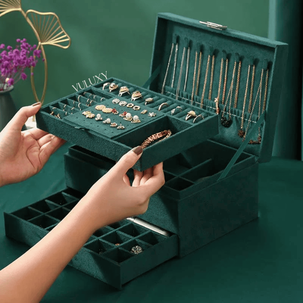 Boîte à Bijoux Luxe En Velours