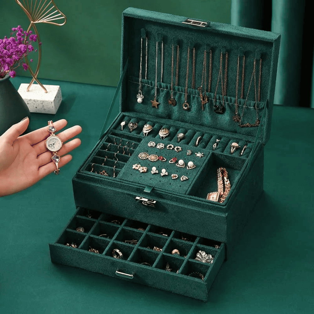 Boîte à Bijoux Luxe En Velours