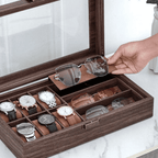 Boite à Montres et Lunettes En Bois