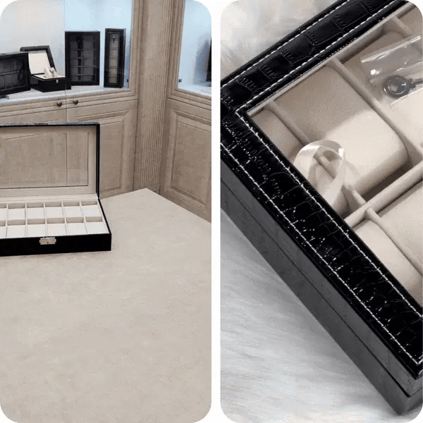 Coffret De Luxe Pour Montres Avec Motif Peau De Crocodile